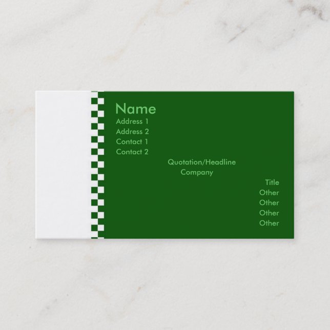Elegant Chequered Profile Card (Front)