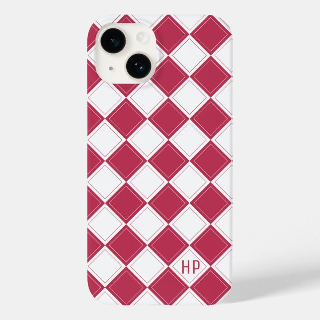 Elegant chequered tiles pattern [custom colour] Case-Mate iPhone case (Back)