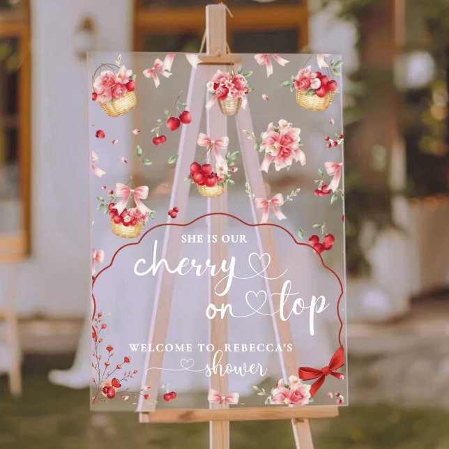 Elegant Cherry Baby Shower Welcome Sign  (Creator Uploaded)