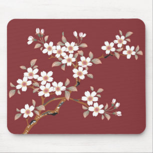 Elegant Cherry Blossom Floral Mousemat