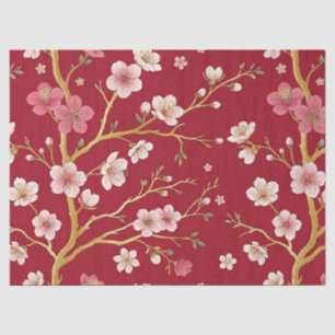 Elegant Cherry Blossom Gold Branch Tissue Paper