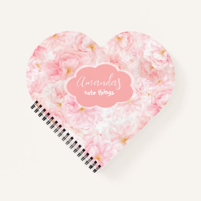 Elegant Cherry Blossom Pattern Design Notebook (Front)