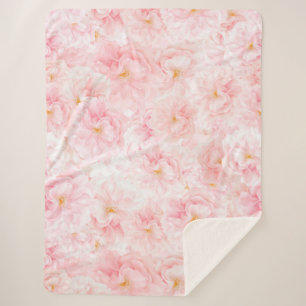 Elegant Cherry Blossom Pattern Design Sherpa Blanket