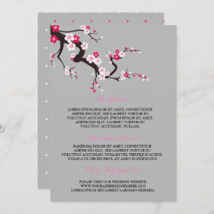 Elegant Cherry Blossom Pink floral  Information Invitation