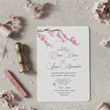Elegant Cherry Blossom Pink Watercolor wedding 