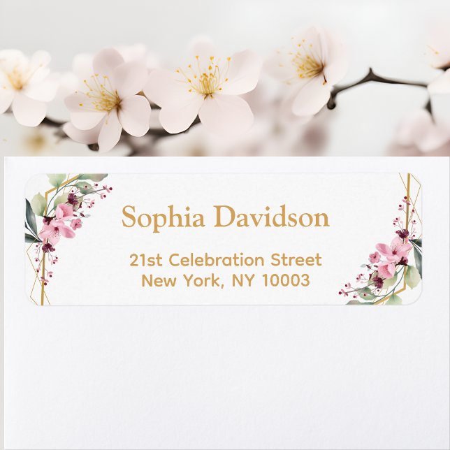 Elegant Cherry Blossom Return Address Labels (Elevate Your Correspondence with Floral Elegance 🌸✉️)