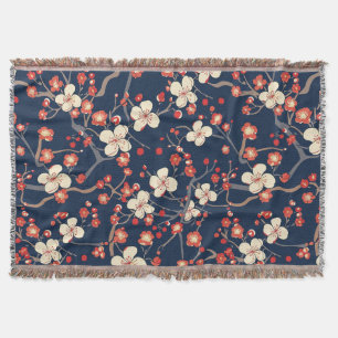 Elegant Cherry Blossom Seamless Pattern (10) Throw Blanket