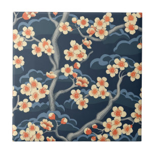 Elegant Cherry Blossom Seamless Pattern (11) Ceramic Tile