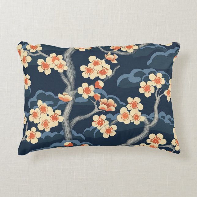 Elegant Cherry Blossom Seamless Pattern (11) Decorative Cushion (Front)