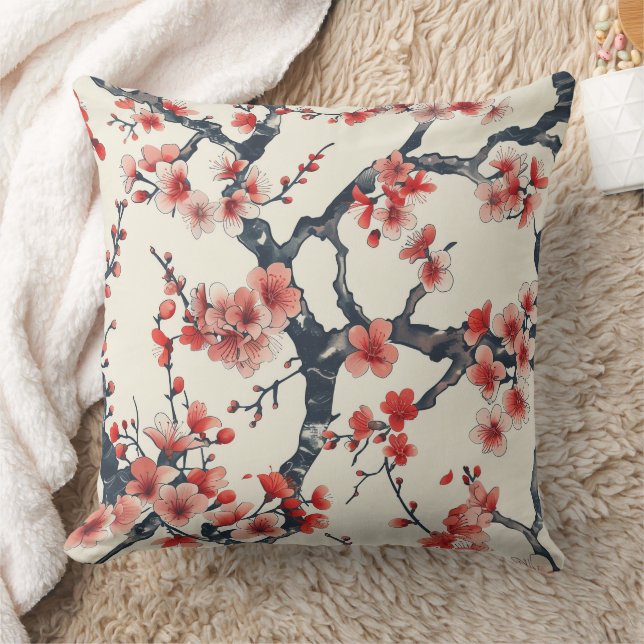 Elegant Cherry Blossom Seamless Pattern (13) Cushion (Blanket)