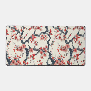 Elegant Cherry Blossom Seamless Pattern (13) Desk Mat