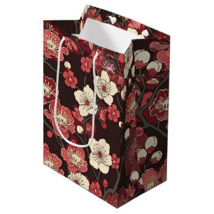 Elegant Cherry Blossom Seamless Pattern (13) Medium Gift Bag