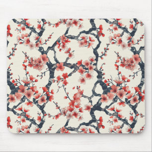 Elegant Cherry Blossom Seamless Pattern (13) Mouse Pad