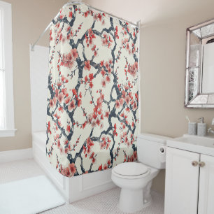 Elegant Cherry Blossom Seamless Pattern (13) Shower Curtain