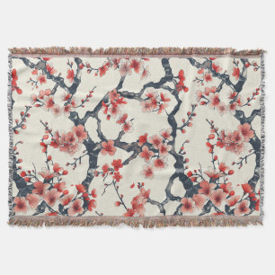Elegant Cherry Blossom Seamless Pattern (13) Throw Blanket