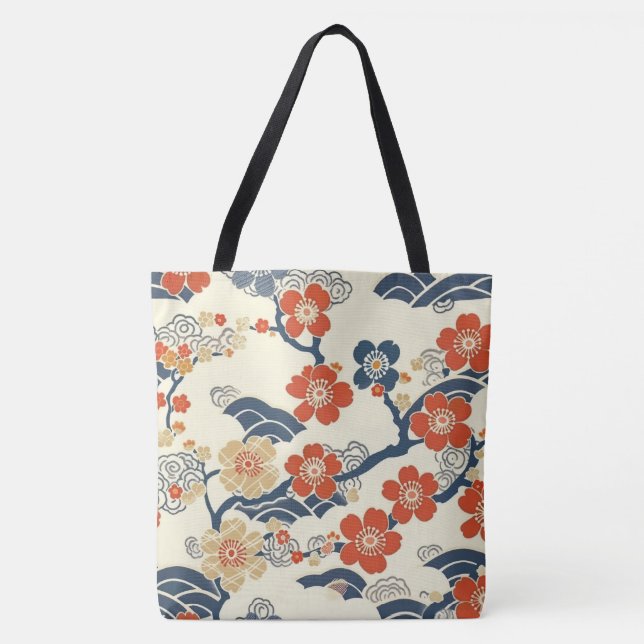 Elegant Cherry Blossom Seamless Pattern (14) Tote Bag (Front)