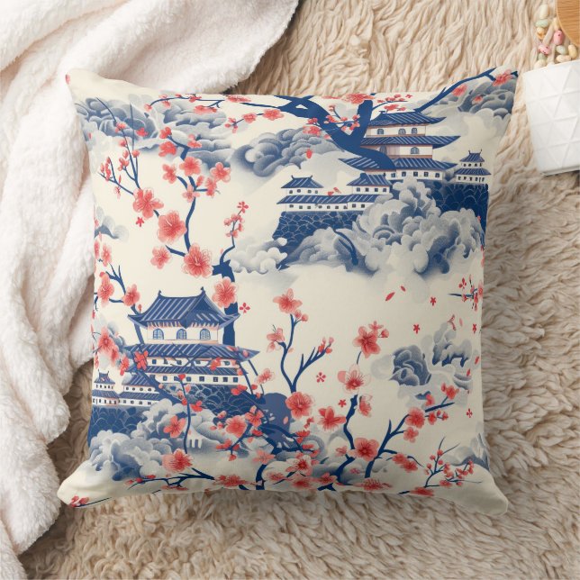 Elegant Cherry Blossom Seamless Pattern (15) Cushion (Blanket)