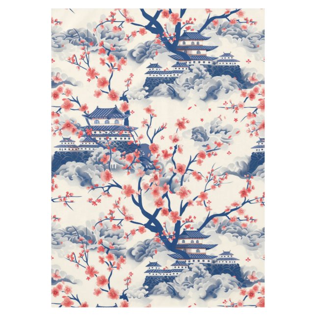 Elegant Cherry Blossom Seamless Pattern (15) Tablecloth (Front)