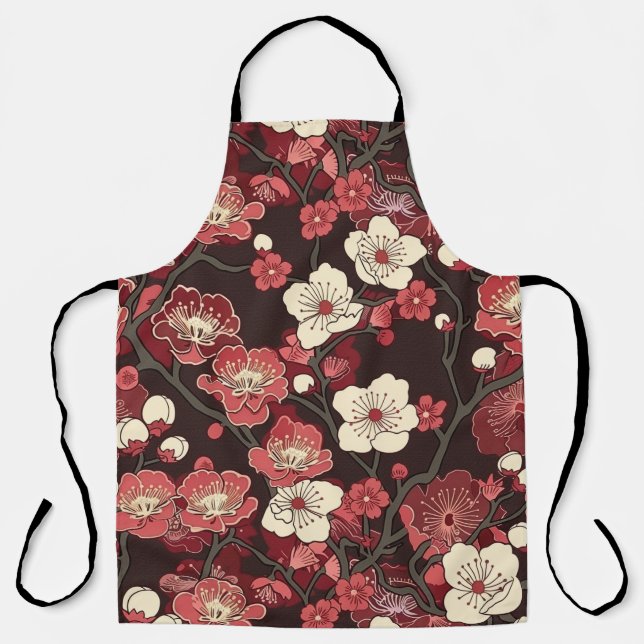 Elegant Cherry Blossom Seamless Pattern (16) Apron (Front)