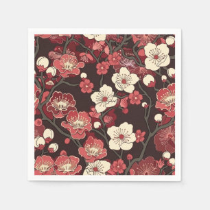 Elegant Cherry Blossom Seamless Pattern (16) Napkin