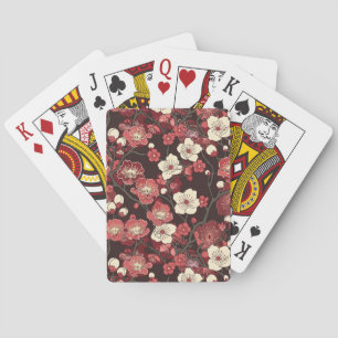 Elegant Cherry Blossom Seamless Pattern (16) Playing Cards