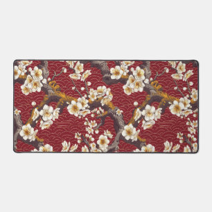 Elegant Cherry Blossom Seamless Pattern (17) Desk Mat
