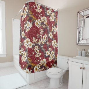 Elegant Cherry Blossom Seamless Pattern (17) Shower Curtain