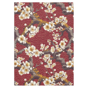 Elegant Cherry Blossom Seamless Pattern (17) Tablecloth