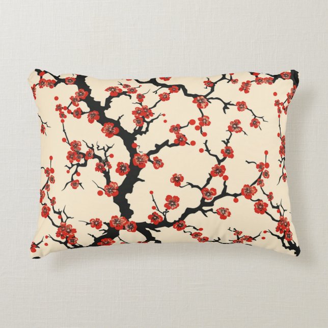 Elegant Cherry Blossom Seamless Pattern (1) Decorative Cushion (Front)