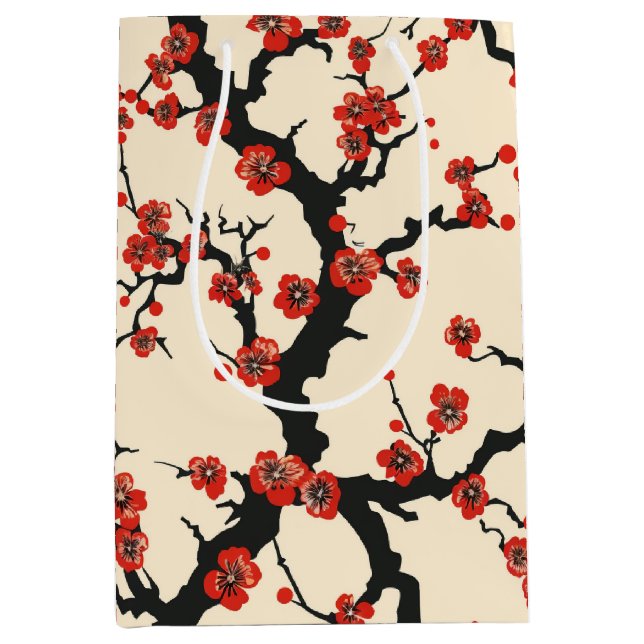 Elegant Cherry Blossom Seamless Pattern (1) Medium Gift Bag (Front)