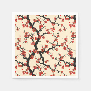 Elegant Cherry Blossom Seamless Pattern (1) Napkin