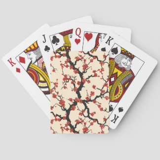Elegant Cherry Blossom Seamless Pattern (1) Playing Cards