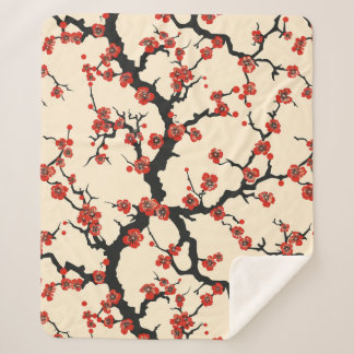 Elegant Cherry Blossom Seamless Pattern (1) Sherpa Blanket
