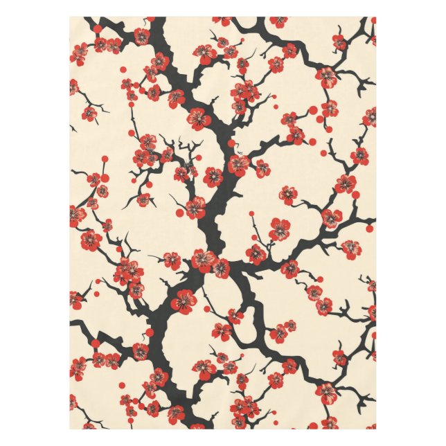 Elegant Cherry Blossom Seamless Pattern (1) Tablecloth (Front)