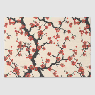 Elegant Cherry Blossom Seamless Pattern (1) Tissue Paper