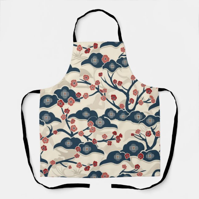 Elegant Cherry Blossom Seamless Pattern (2) Apron (Front)
