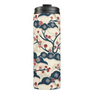 Elegant Cherry Blossom Seamless Pattern (2) Thermal Tumbler