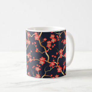 Elegant Cherry Blossom Seamless Pattern (3) Coffee Mug