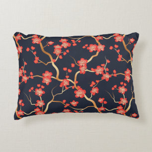 Elegant Cherry Blossom Seamless Pattern (3) Decorative Cushion