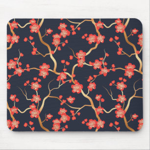 Elegant Cherry Blossom Seamless Pattern (3) Mouse Pad