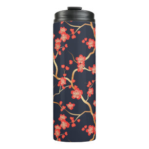 Elegant Cherry Blossom Seamless Pattern (3) Thermal Tumbler