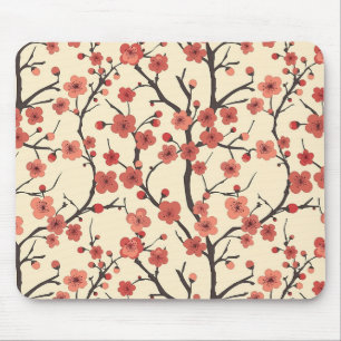 Elegant Cherry Blossom Seamless Pattern (4) Mouse Pad