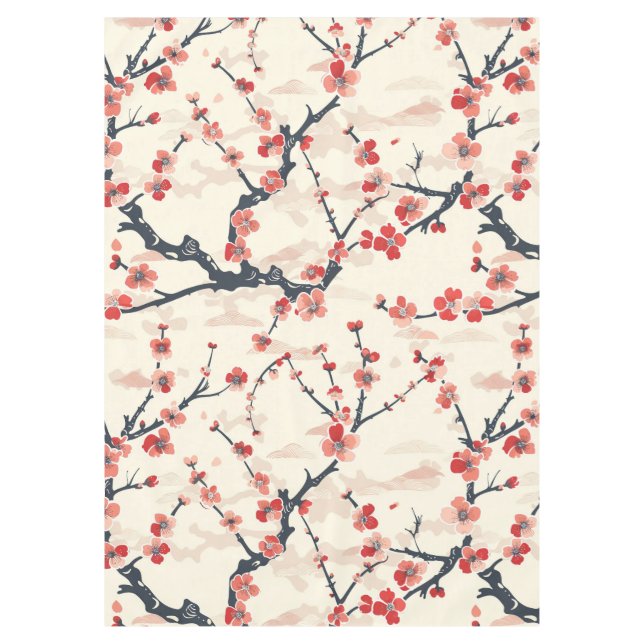Elegant Cherry Blossom Seamless Pattern (5) Tablecloth (Front)