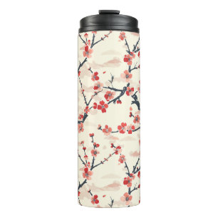 Elegant Cherry Blossom Seamless Pattern (5) Thermal Tumbler