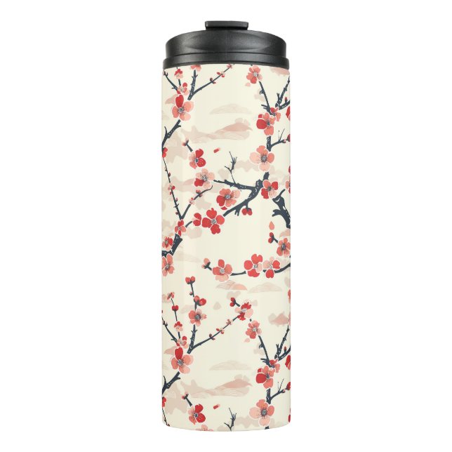 Elegant Cherry Blossom Seamless Pattern (5) Thermal Tumbler (Front)