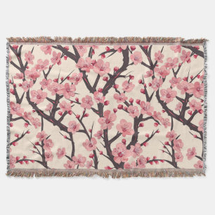 Elegant Cherry Blossom Seamless Pattern (6) Throw Blanket