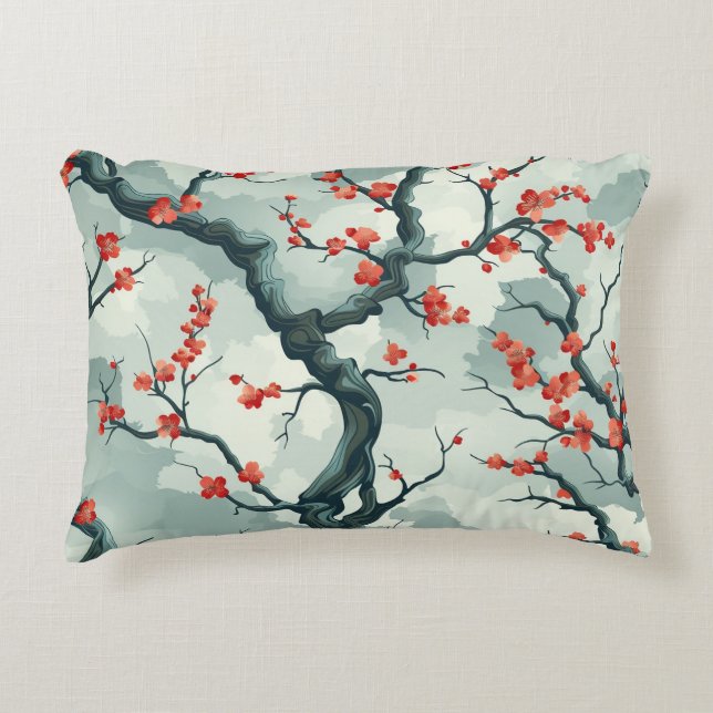Elegant Cherry Blossom Seamless Pattern (7) Decorative Cushion (Front)