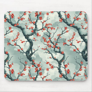 Elegant Cherry Blossom Seamless Pattern (7) Mouse Pad