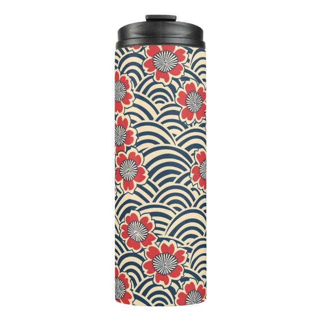 Elegant Cherry Blossom Seamless Pattern (8) Thermal Tumbler (Front)