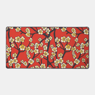 Elegant Cherry Blossom Seamless Pattern (9) Desk Mat